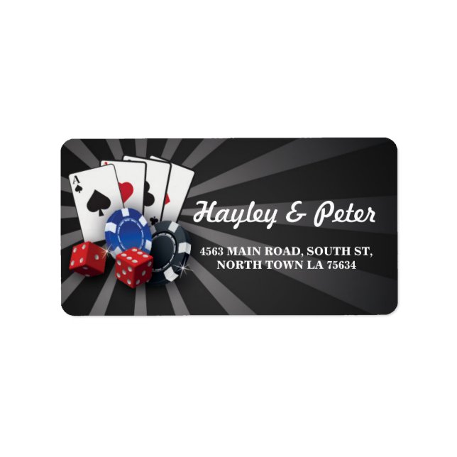 Las Vegas Adresse Casino Stickers Étiquettes (Devant)
