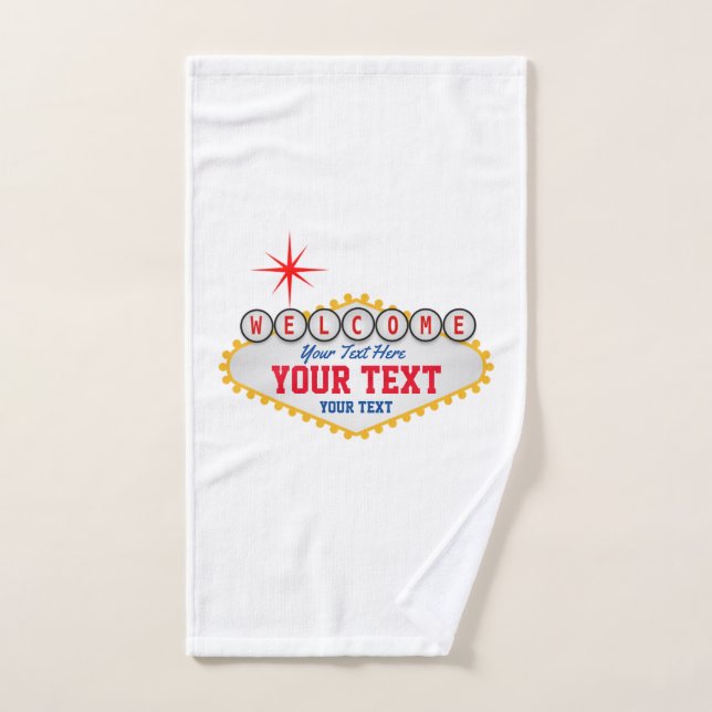 Las Vegas Affiche de bienvenue Votre texte (Serviette à main)