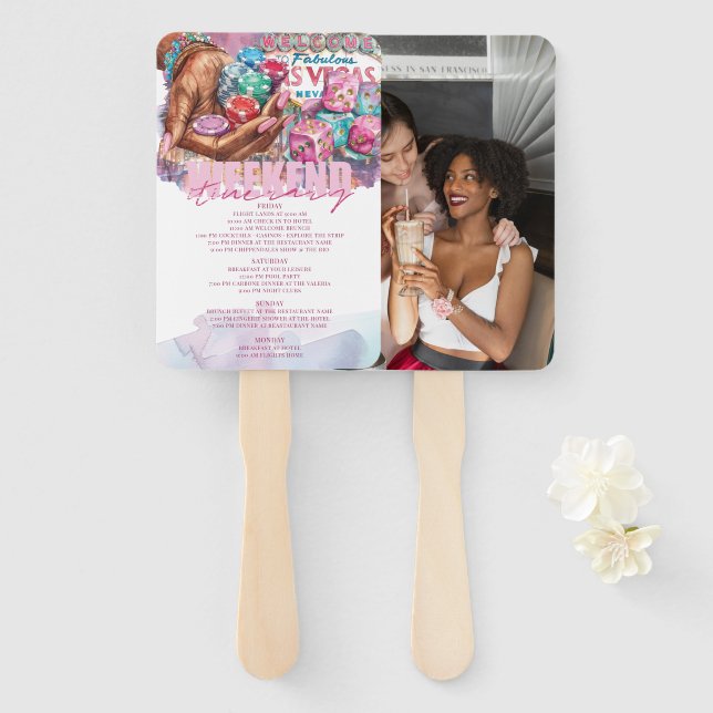 Las Vegas Afro Bachelorette Itinerary Foto Fächer (Vorne und Hinten)