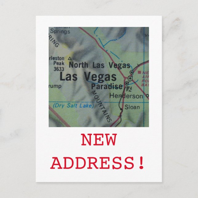Las Vegas Ankündigung neuer Adresse (Vorderseite)