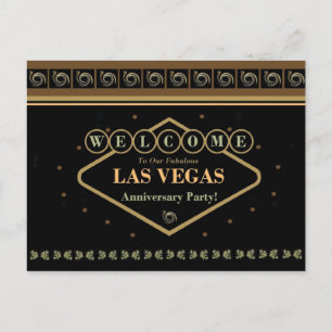 Las Vegas Anniversary Partys Postcard Einladungspostkarte