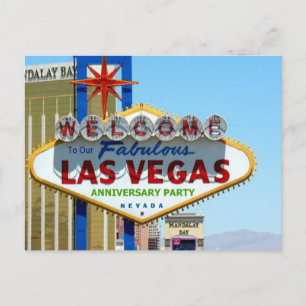 Las Vegas Anniversary Partys Postcard Einladungspostkarte