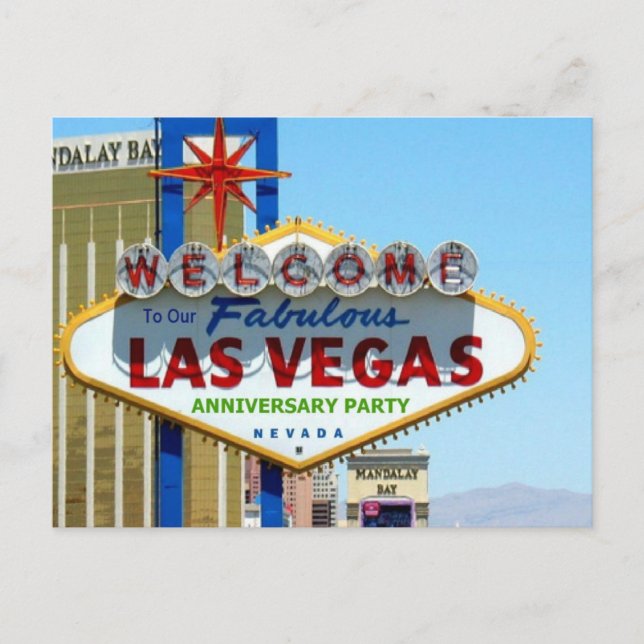 Las Vegas Anniversary Partys Postcard Einladungspostkarte (Vorderseite)