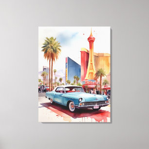 Las Vegas Aquarellkunst Leinwanddruck
