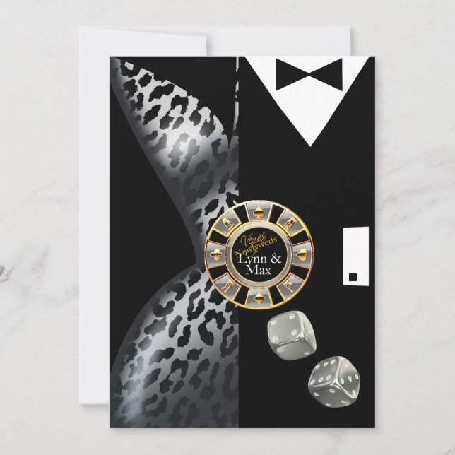 Las Vegas Art Deco Hochzeitsempfang | Silber Einladung (Vorderseite)