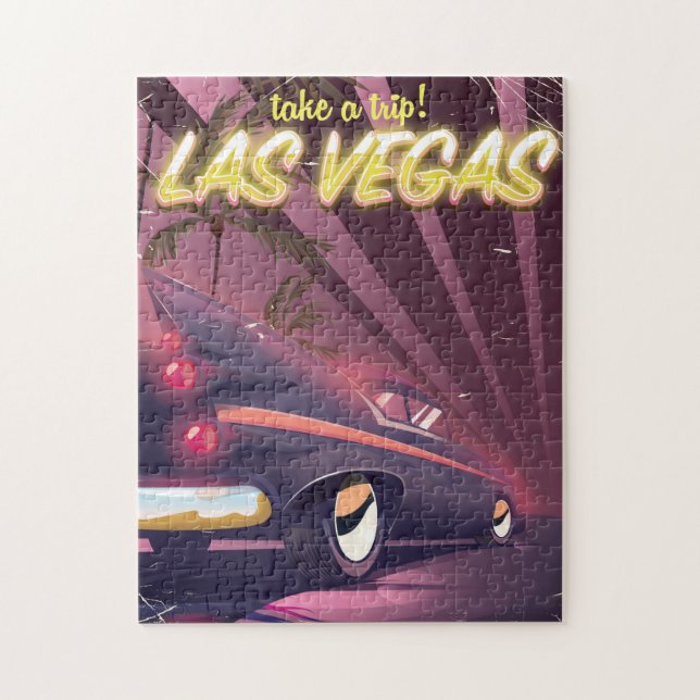 Las Vegas Auto Vintage Reiseplakat. (Vertikal)