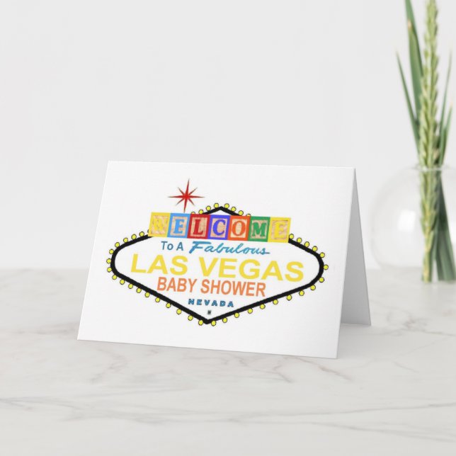 Las Vegas Baby Shower Blocks Card Einladung (Vorderseite)