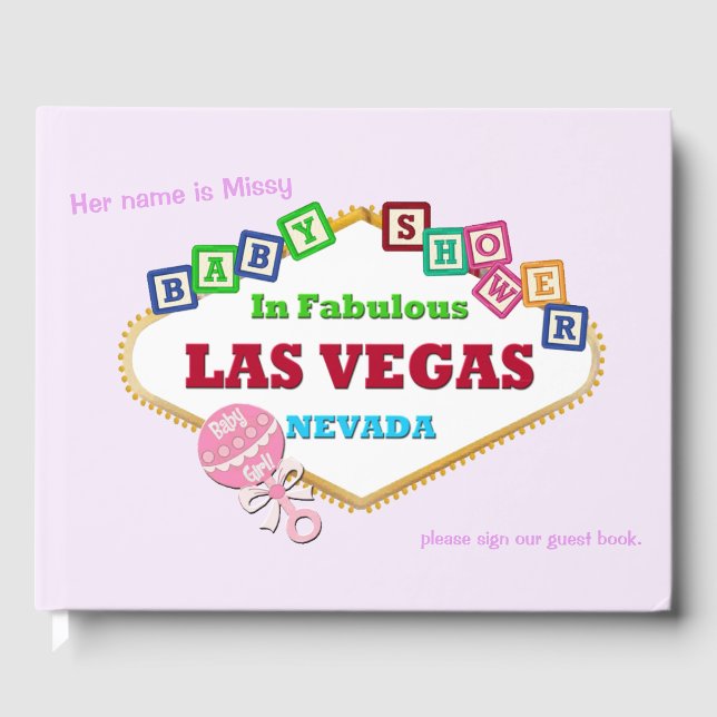 Las Vegas Baby Shower GIRL Gästebuch (Vorderseite)