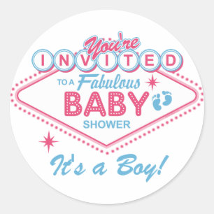 Las Vegas-Babyparty-Aufkleber Runder Aufkleber
