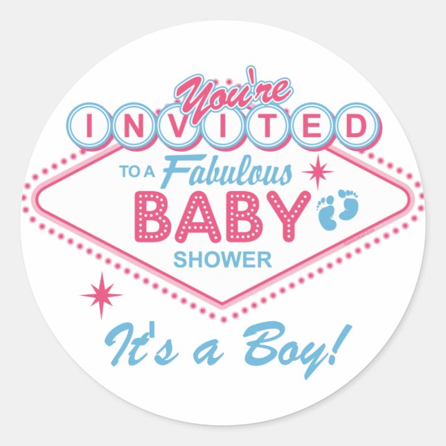 Las Vegas-Babyparty-Aufkleber Runder Aufkleber (Vorderseite)