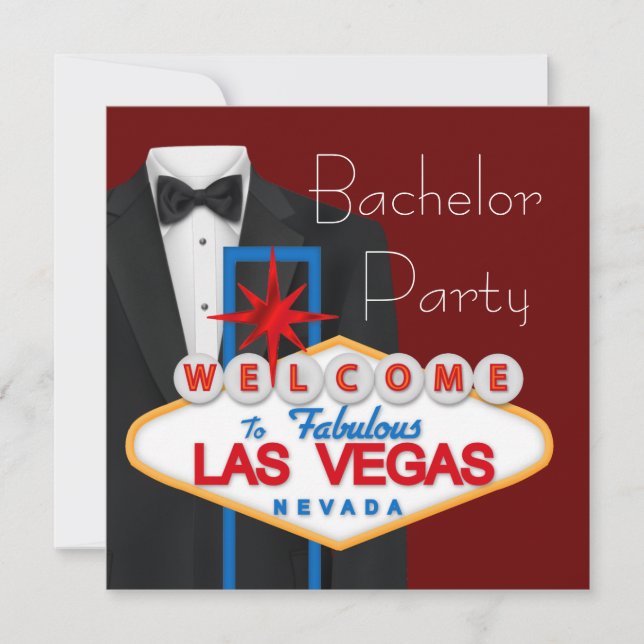Las Vegas Bachelor Party Einladung (Vorderseite)