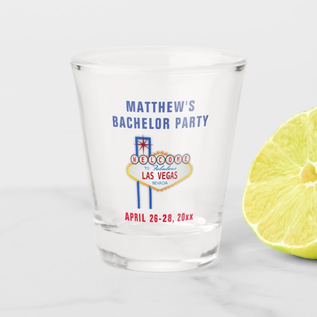 Las Vegas Bachelor Party Trip Gefallen Schnapsglas (Vorderseite)