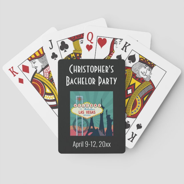 Las Vegas Bachelor Party Trip Gefallen Spielkarten (Rückseite)
