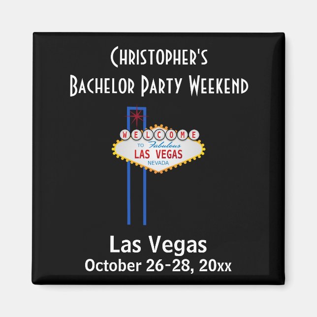 Las Vegas Bachelor Party Typ Wochenendausflug Magnet (Vorne)