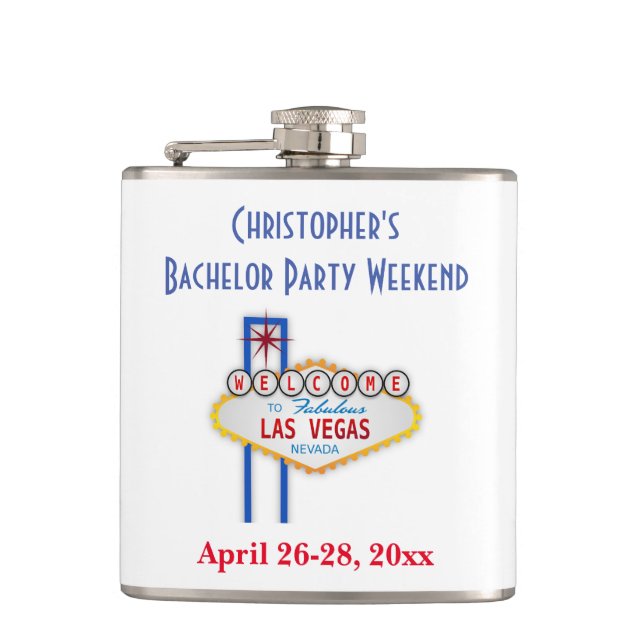 Las Vegas Bachelor Party Wochenende Ausflug Gefall Flachmann (Vorderseite)