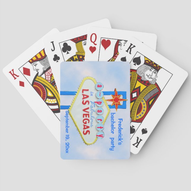Las Vegas Bachelor Personalisiert Sign Spielkarten (Rückseite)