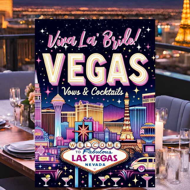 Las Vegas Bachelorette Bash Einladung (Vegas Themed Bachelorette Party Invitation)