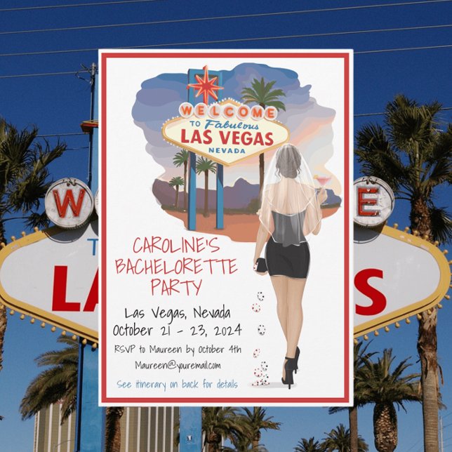 Las Vegas Bachelorette Braun Haarbrücke Einladung (Von Creator hochgeladen)