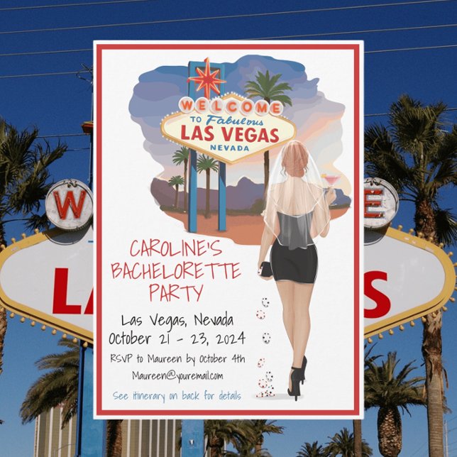 Las Vegas Bachelorette Red Hair Bride Einladung (Von Creator hochgeladen)