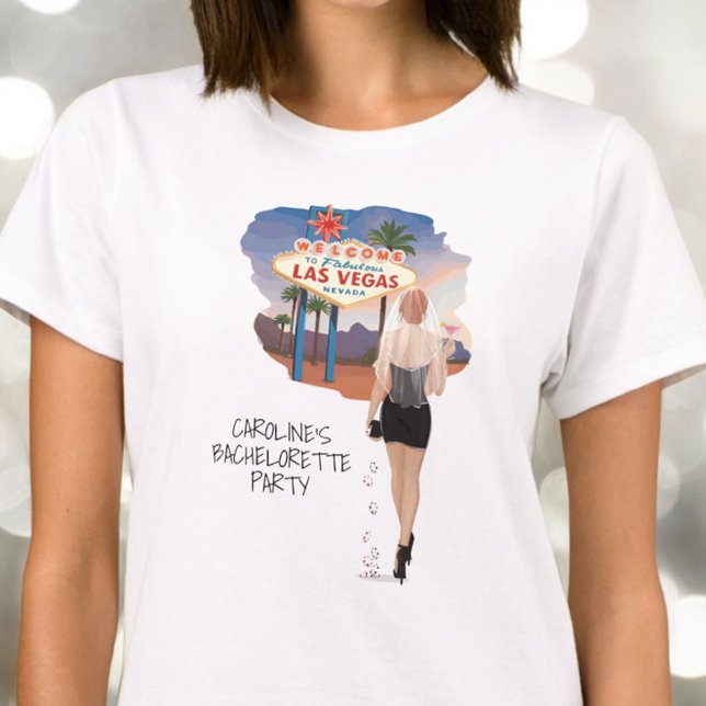 Las Vegas Bachelorette Red Hair Bride T-Shirt (Von Creator hochgeladen)