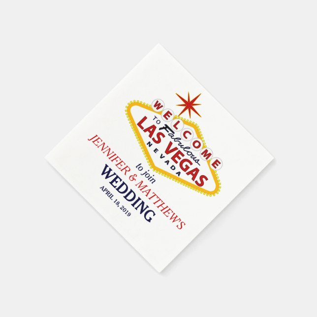 Las Vegas Begrüßung Personalisierte Hochzeit Serviette (Ecke)