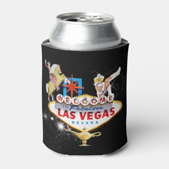 Las Vegas Begrüßungszeichen auf Starry Background Dosenkühler (Kanne Vorderseite)