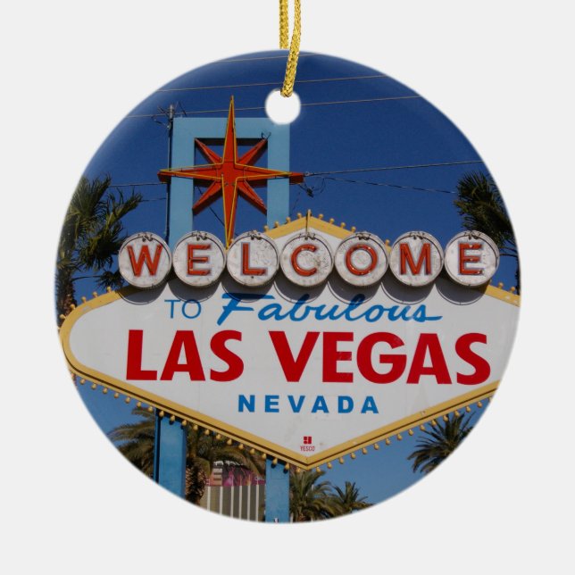 Las Vegas Begrüßungszeichen Keramik Ornament (Vorne)
