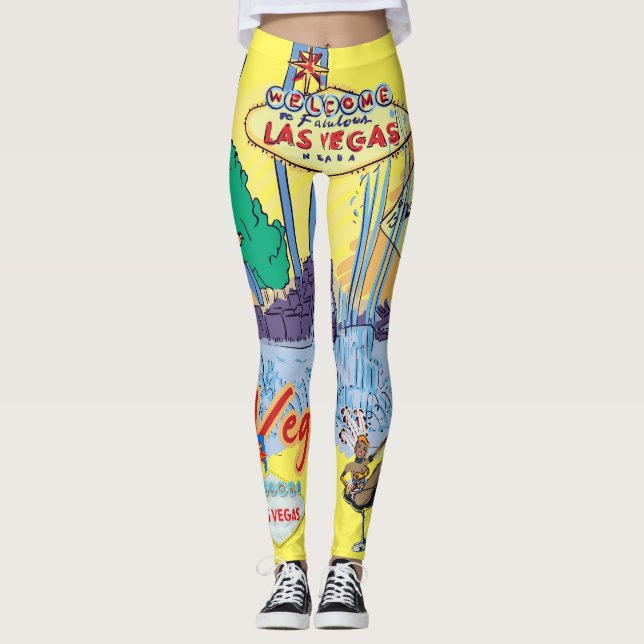 Las Vegas Begrüßungszeichen Leggings (Vorderseite)