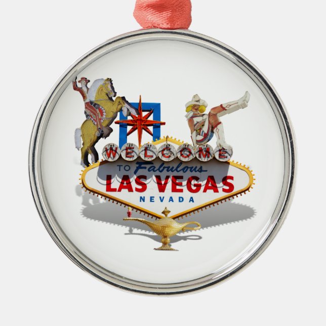 Las Vegas Begrüßungszeichen Ornament Aus Metall (Vorne)