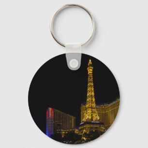 Las Vegas bei Nacht Button Schlüsselanhänger