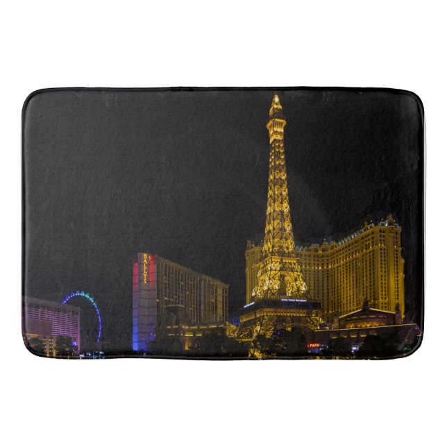 Las Vegas bei Nacht Skyline Badematte (Vorderseite)