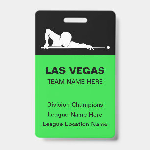 Las Vegas Billard-Thema-Massen-Team-Name-Schilder Ausweis