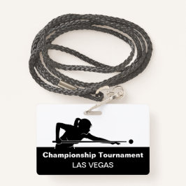Las Vegas Billiards Budget Event Badge Male Female Ausweis