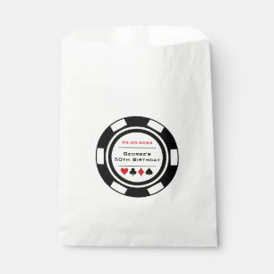 Las Vegas Birthday Black and White Poker Chip Geschenktütchen