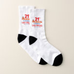 Las Vegas Birthday Party - 21st Birthday In Vegas Socken<br><div class="desc">Planning Your 21st birthday in Vegas? This Welcome to Las Vegas sign style design is the perfekt way for a 21 year old to celebrate with a birthday party in Vegas! Great for a girls' trip or birthday squad coming to Vegas for a weekend getaway or vacation. Feature "21st Birthday...</div>