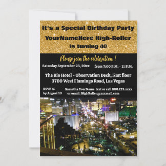 Las Vegas Birthday Party 40th Einladung