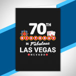 Las Vegas Birthday Party - 70th Birthday In Vegas Karte<br><div class="desc">Planning your 70th birthday in Vegas? This Welcome to Las Vegas sign style design is the perfect way for a 70 year old to celebrate with a birthday party in Vegas! Great for a girls' trip or birthday squad coming to Vegas for a weekend getaway or vacation. Features "70th Birthday...</div>