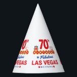 Las Vegas Birthday Party - 70th Birthday In Vegas Partyhütchen<br><div class="desc">70th birthday in Vegas? This Welcome to Las Vegas sign style design is the perfekt way for a 70 year old to celebrate with a birthday party in Vegas! Great for a girls' trip or birthday squad coming to Vegas for a weekend getaway or vacation. Feature "70th Birthday in Fabulous...</div>