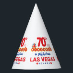Las Vegas Birthday Party - 70th Birthday In Vegas Partyhütchen<br><div class="desc">70th birthday in Vegas? This Welcome to Las Vegas sign style design is the perfekt way for a 70 year old to celebrate with a birthday party in Vegas! Great for a girls' trip or birthday squad coming to Vegas for a weekend getaway or vacation. Feature "70th Birthday in Fabulous...</div>