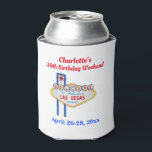 Las Vegas Birthday Party Favor Dosenkühler<br><div class="desc">Are you going to celebrate your birthday in Las Vegas this year?  This bottle cooler is a perfect way to commemorate your trip!  Customize with your own name,  and date(s).  The font and color of the text can be changed to fit your preference.</div>