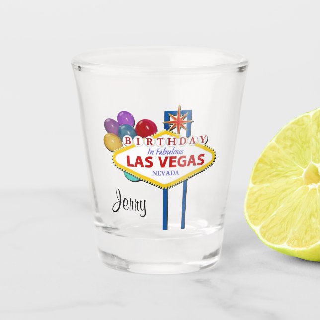 Las Vegas Birthday Shot glass Schnapsglas (Vorderseite)