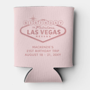 Las Vegas Birthday Trip Pink Personalisiert Gefall Dosenkühler