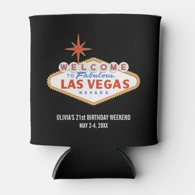 Las Vegas Birthday Weekend Gastgeschenk Custom Dosenkühler (Vorderseite)