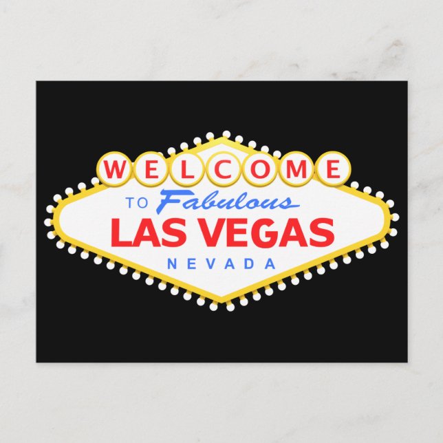Las Vegas Black Postcard Postkarte (Vorderseite)