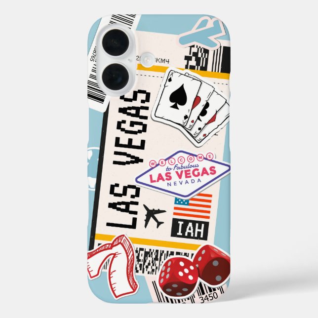 Las Vegas Boarding Pass iPhone 16 Hülle (Rückseite)