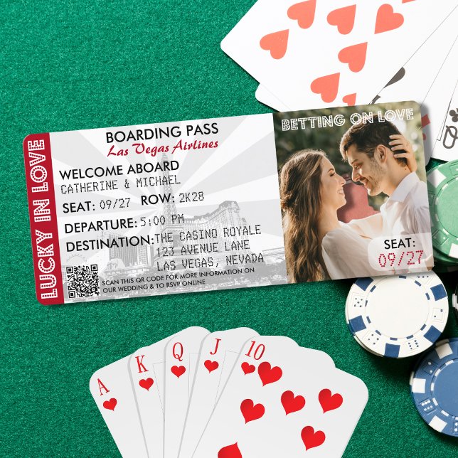 Las Vegas Boarding Pass QR Code Hochzeitsticket (Von Creator hochgeladen)