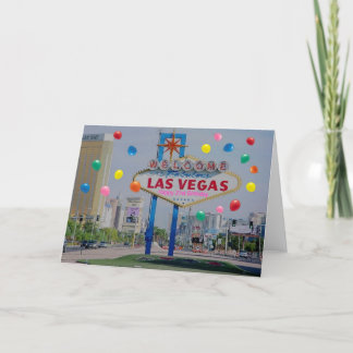 Las Vegas Bonne 21e carte d'anniversaire en rose