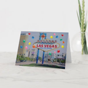 Las Vegas Bonne 50e carte d'anniversaire en bleu