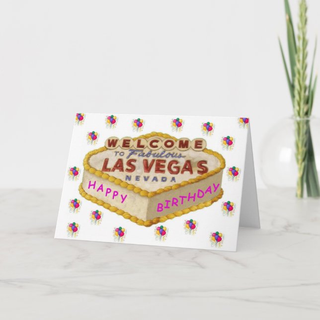 Las Vegas Bonne carte de gâteau d'anniversaire (Devant)
