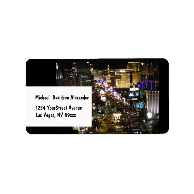 Las Vegas Boulevard Strip Foto Adressaufkleber (Vorne)